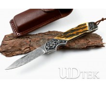 Creator imported Sweden Damascus steel folding knife UD405166 